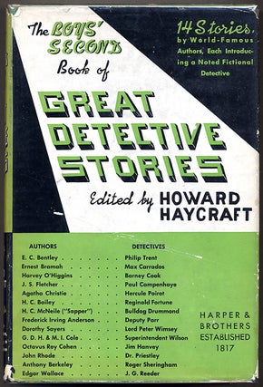 Item #11813 THE BOYS' SECOND BOOK OF GREAT DETECTIVE STORIES. Howard Haycraft