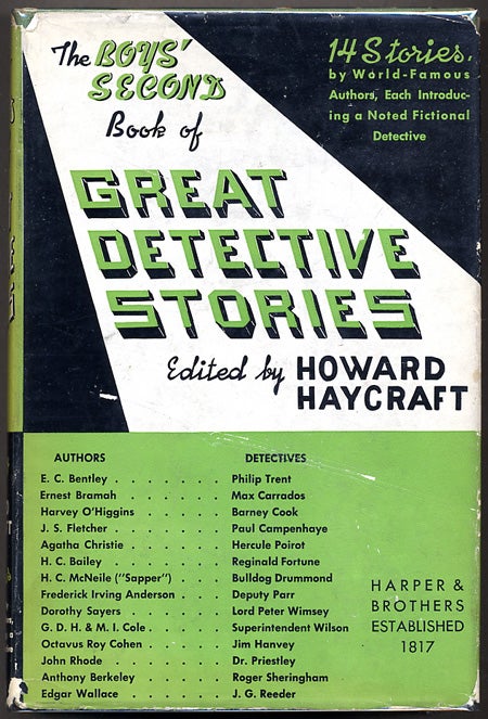 Item #11813 THE BOYS' SECOND BOOK OF GREAT DETECTIVE STORIES. Howard Haycraft.
