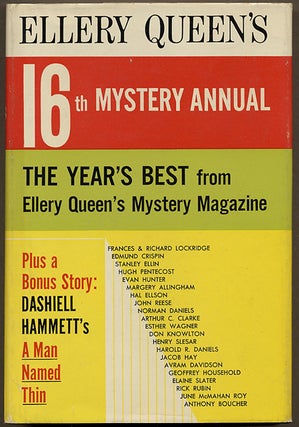 Item #12495 ELLERY QUEEN'S 16th MYSTERY ANNUAL: THE YEAR'S BEST FROM ELLERY QUEEN'S MYSTERY...