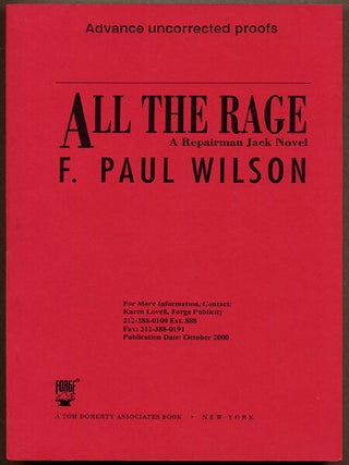 Item #12666 ALL THE RAGE: A REPAIRMAN JACK NOVEL. Wilson, Paul