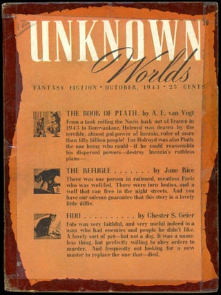 Item #18461 UNKNOWN WORLDS. 1943. . UNKNOWN WORLDS. October, John W. Campbell Jr, No. 3 Volume 7
