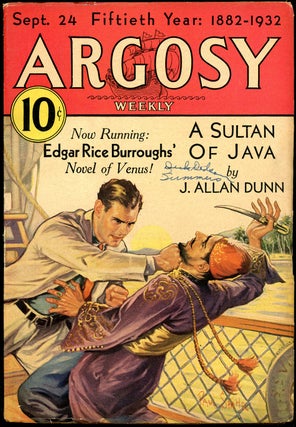 Item #20829 ARGOSY. Edgar Rice Burroughs, 1932 ARGOSY. September 24, No. 6 Volume 232