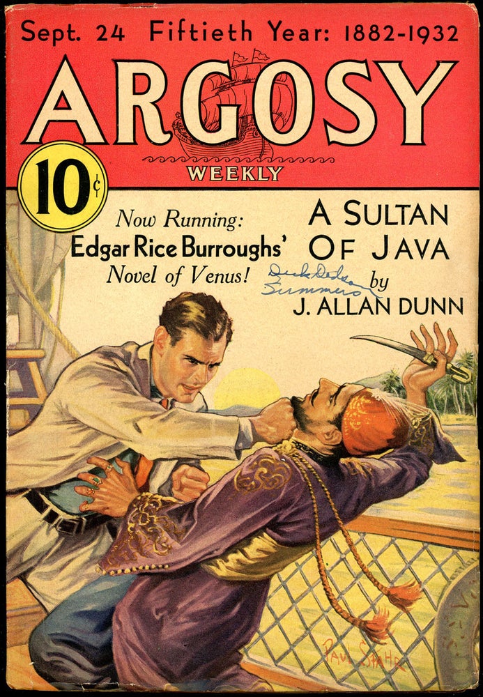 Item #20829 ARGOSY. Edgar Rice Burroughs, 1932 ARGOSY. September 24, No. 6 Volume 232.