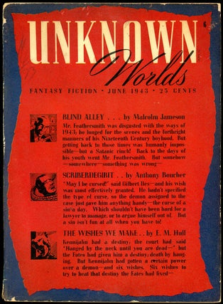 Item #20853 UNKNOWN WORLDS. UNKNOWN WORLDS. June 1943. ., John W. Campbell Jr, No. 1 Volume 7