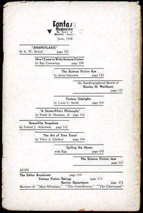 Item #20917 FANTASY MAGAZINE. FANTASY MAGAZINE. . June 1935 ., Julius Schwartz, number 1 volume...