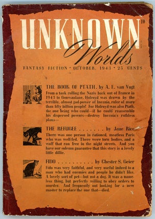 Item #21919 UNKNOWN WORLDS. UNKNOWN WORLDS. October 1943. ., John W. Campbell Jr, No. 3 Volume 7