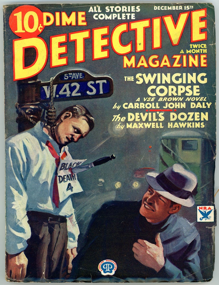 Item #22100 DIME DETECTIVE MAGAZINE. 1933 DIME DETECTIVE MAGAZINE. December 15, No. 3 Volume 9.