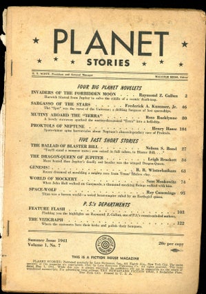 Item #23842 PLANET STORIES. Ed PLANET STORIES. Summer 1941. . Malcolm Reiss, Number 7 Volume 1