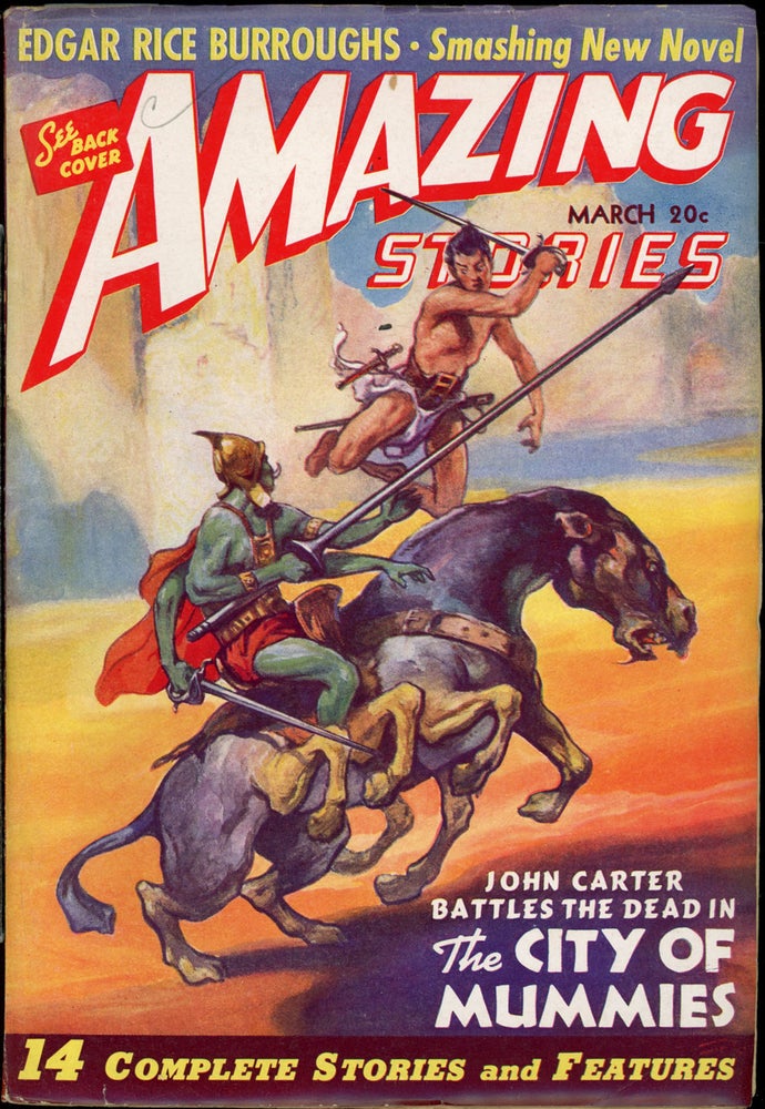 Item #23995 AMAZING STORIES. Edgar Rice Burroughs, 1941. . AMAZING STORIES. March, B G. Davis, No. 3 Volume 15.