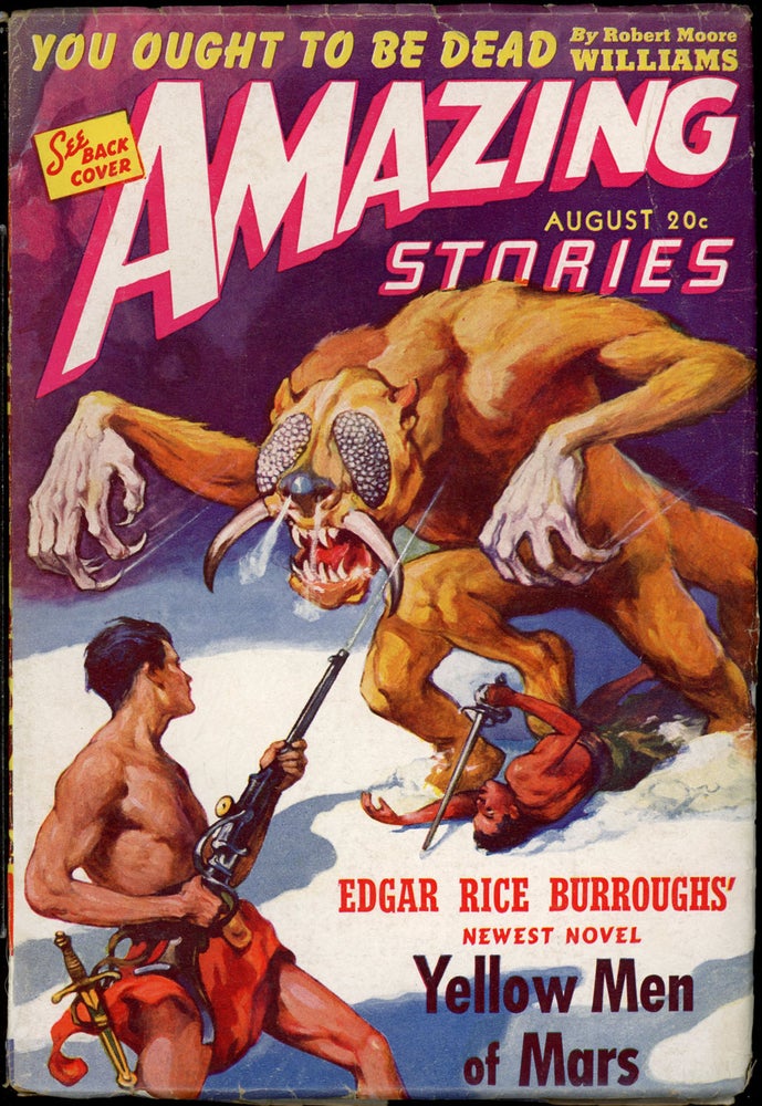 Item #23998 AMAZING STORIES. Edgar Rice Burroughs, 1941. . AMAZING STORIES. August, B G. Davis, No. 8 Volume 15.