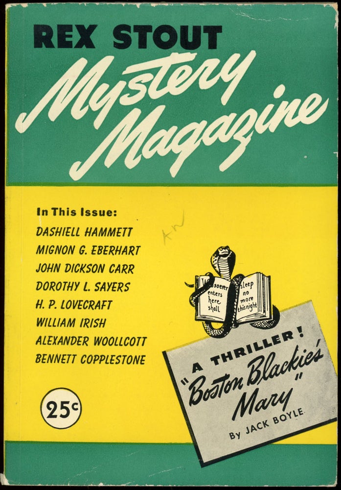 Item #24235 REX STOUT MYSTERY MAGAZINE. REX STOUT MYSTERY MAGAZINE. February 1946 ., Rex Stout, Louis Greenfield, Number 3 Volume 1.