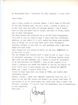 Item #24269 SIX TYPED LETTERS SIGNED (TLsS). 6 pages, dated variously between 9 June 1978 and 29...