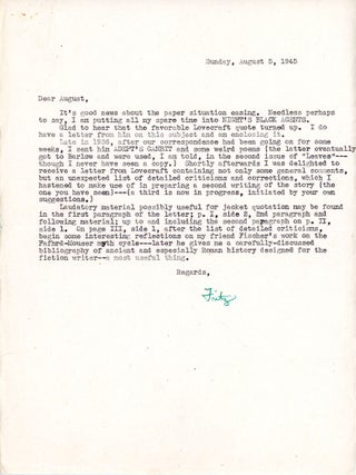 Item #24313 TYPED LETTER SIGNED (TLS). 1/2 page on a single sheet of letter-size paper, signed...