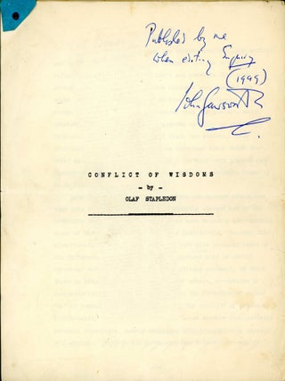 "Conflict of Wisdom." Typed Manuscript (TMs).