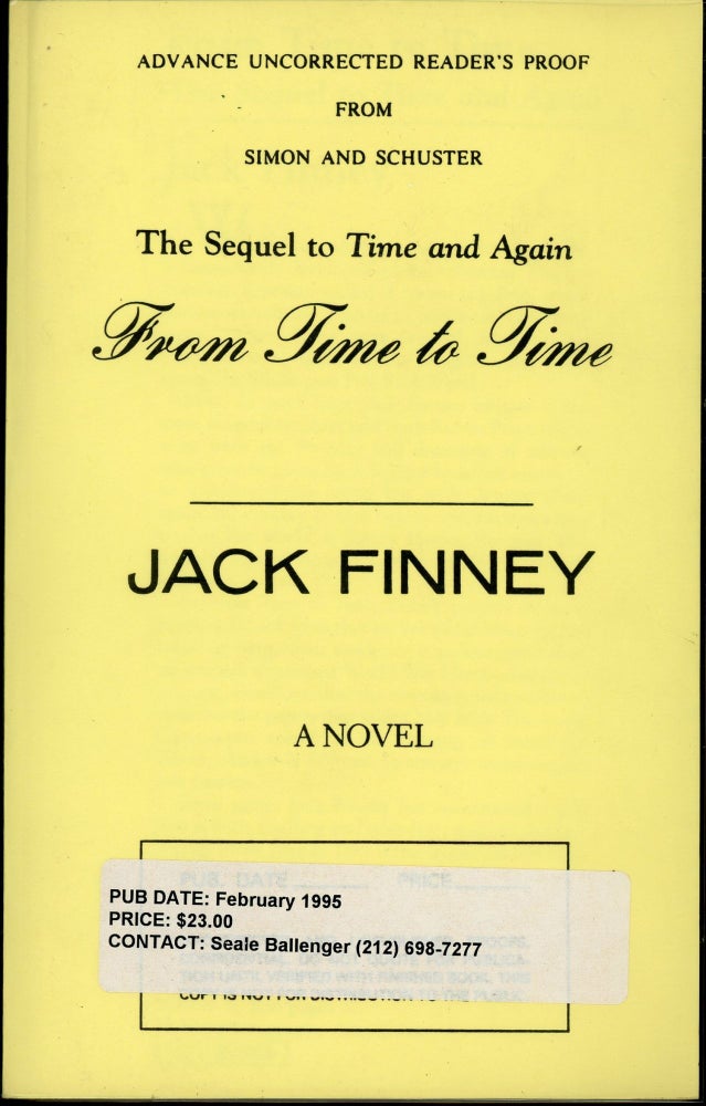 Item #25806 FROM TIME TO TIME. Jack Finney, Walter Braden Finney.