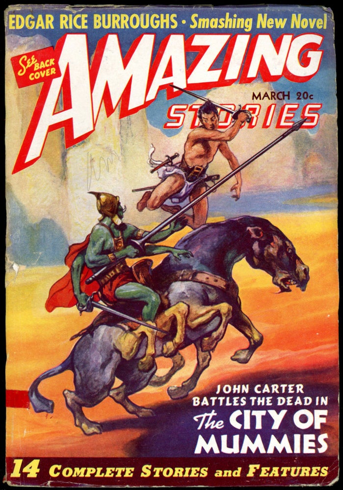 Item #26199 AMAZING STORIES. Edgar Rice Burroughs, 1941. . AMAZING STORIES. March, B G. Davis, No. 3 Volume 15.
