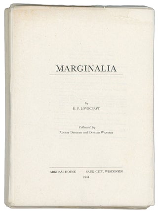 AN ARKHAM HOUSE ARCHIVE: An important archive of material from the from the files of August Derleth, publisher and editor.