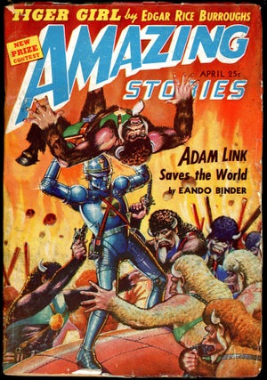 Item #27420 AMAZING STORIES. Edgar Rice Burroughs, AMAZING STORIES. April 1942. ., Bernard G....
