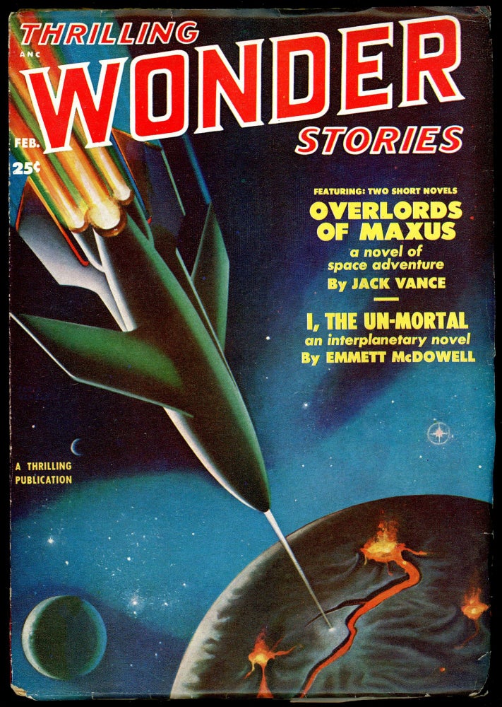 Item #28263 THRILLING WONDER STORIES. JACK VANCE, 1951. . Sam Merwin THRILLING WONDER STORIES. February, Jr, #3 Volume 38.