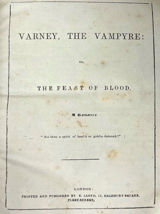 VARNEY THE VAMPIRE OR THE FEAST OF BLOOD...