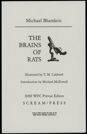 Item #29292 THE BRAINS OF RATS. Michael Blumlein