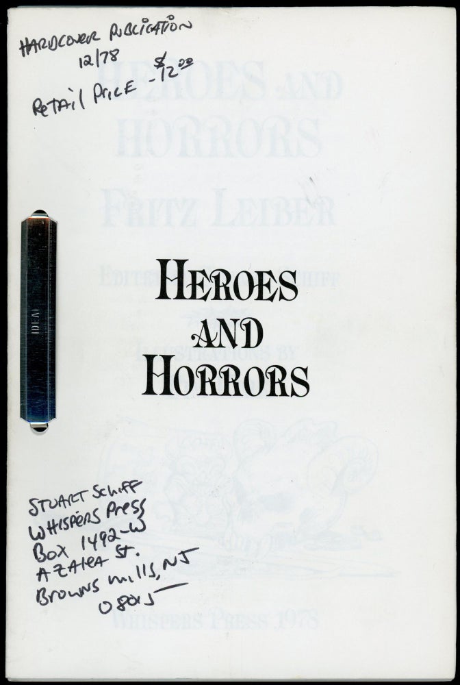 Item #29383 HEROES AND HORRORS. Fritz Leiber.