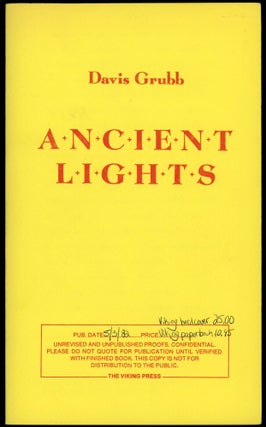 Item #29457 ANCIENT LIGHTS. Davis Grubb