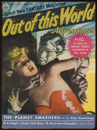 Item #32730 OUT OF THIS WORLD ADVENTURES. OUT OF THIS WORLD ADVENTURES. July 1950 ., Donald A....