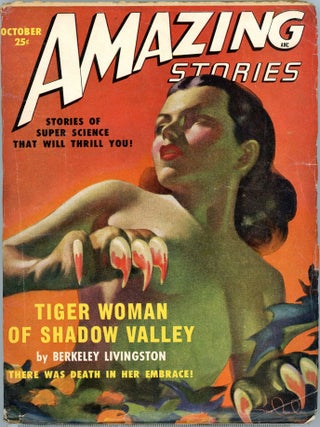 Item #33919 AMAZING STORIES. 1949. . AMAZING STORIES. October, Raymond A. Palmer, No. 10 Volume 23
