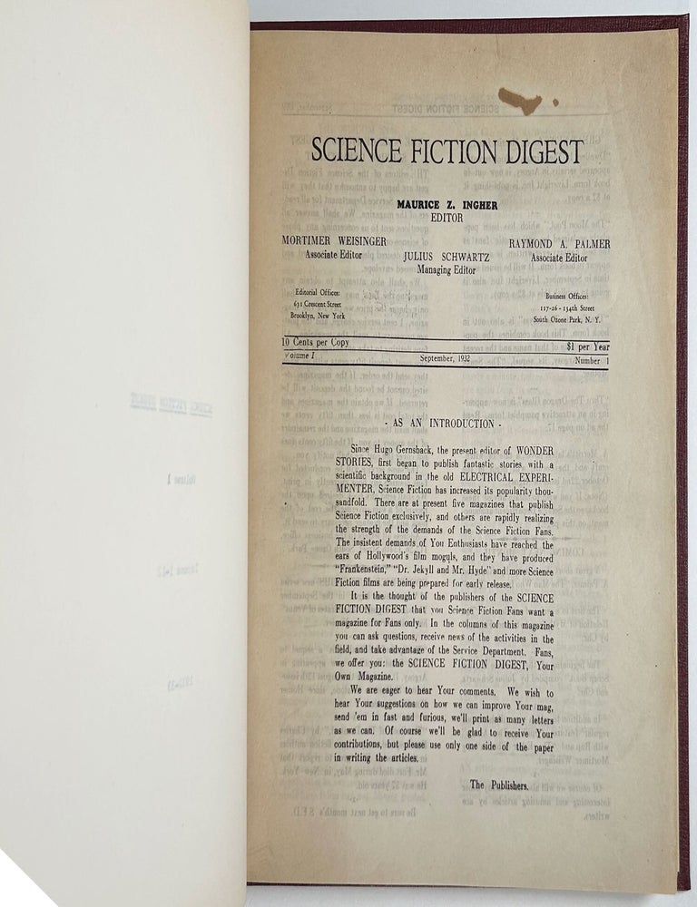 SCIENCE FICTION DIGEST [later FANTASY MAGAZINE]. Complete set of 39 issues in six bound volumes. SCIENCE FICTION DIGEST, later FANTASY MAGAZINE.