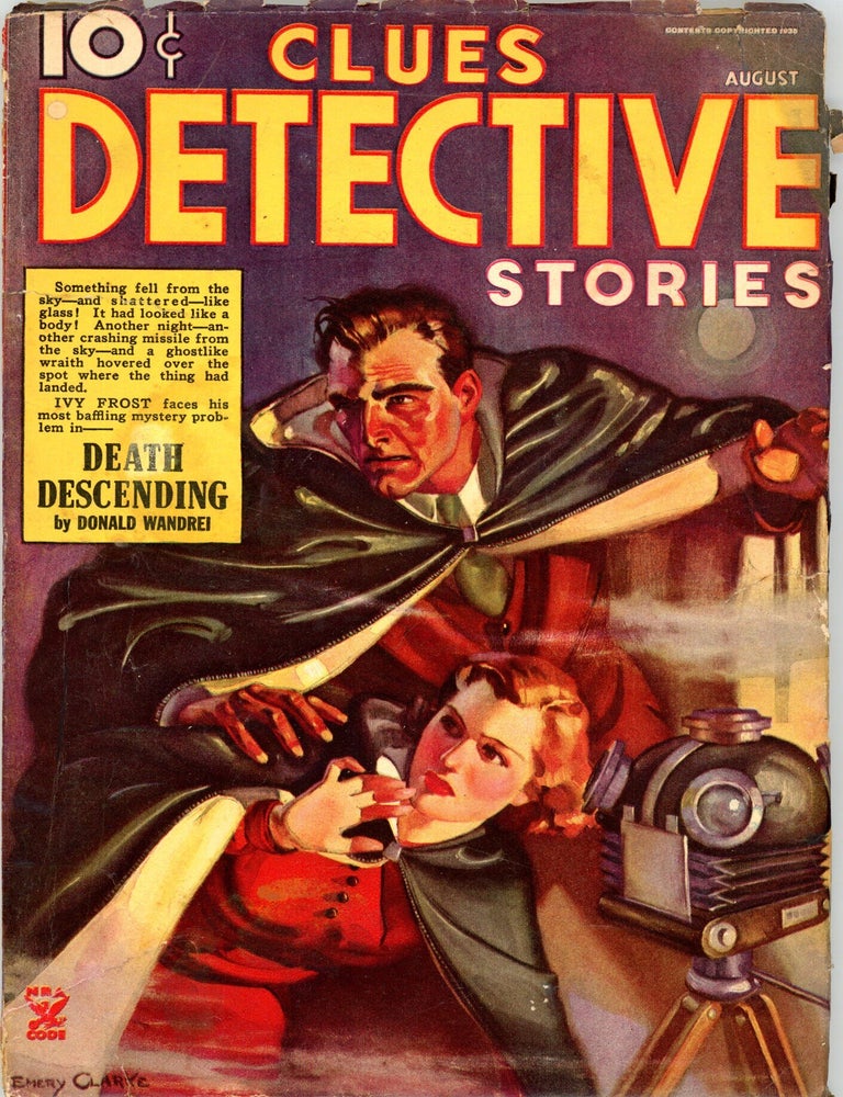 Item #36876 CLUES. 1935. . F. Orlin Tremaine CLUES: DETECTIVE STORIES. August, No. 3 Volume 34.