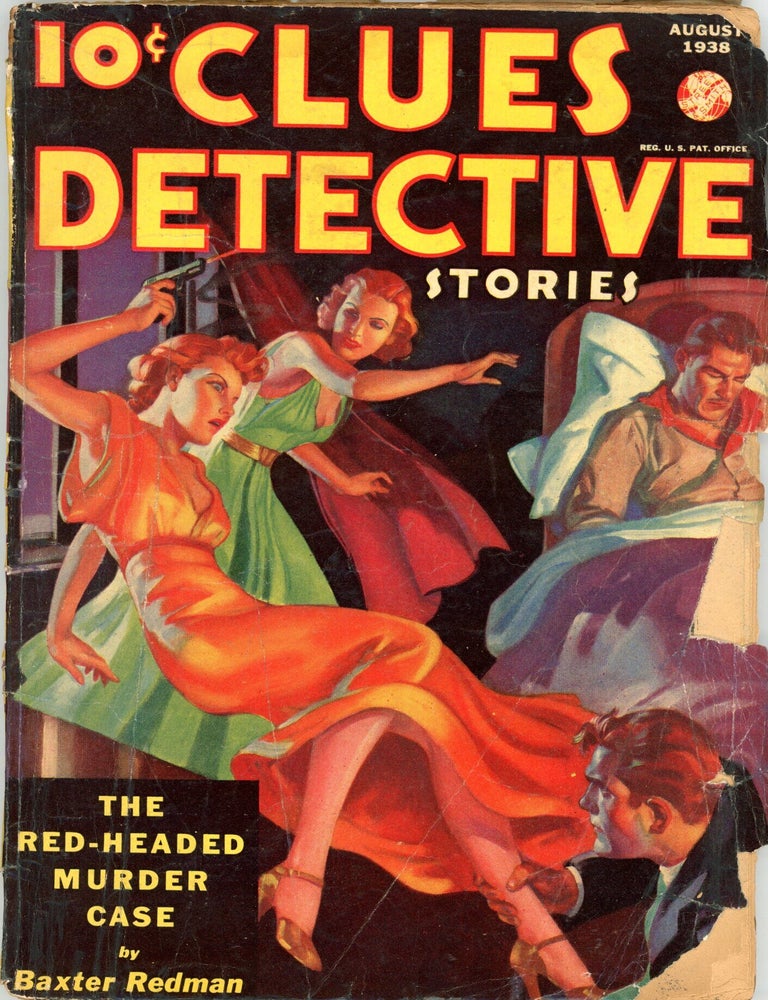 CLUES. 1938 CLUES: DETECTIVE STORIES. August, Volume.