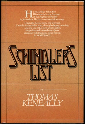 Item #9107 SCHINDLER'S LIST. Thomas Keneally