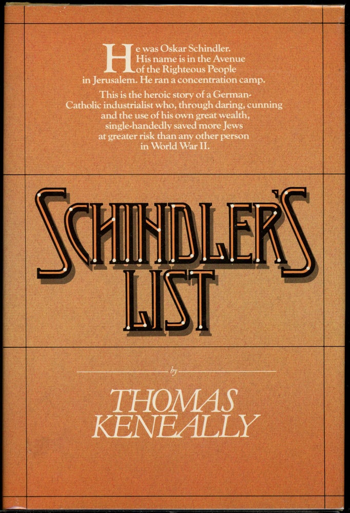 Item #9107 SCHINDLER'S LIST. Thomas Keneally.